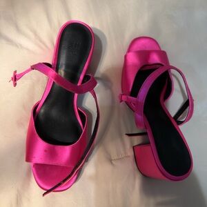 H&M Vibrant Pink Satin Heels